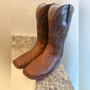 Roper Brown Textured Kids Western Cowboy Boots